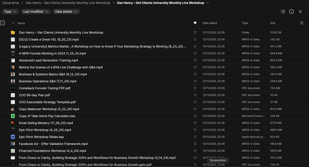 Dan Henry – Get Clients University Monthly Live Workshop