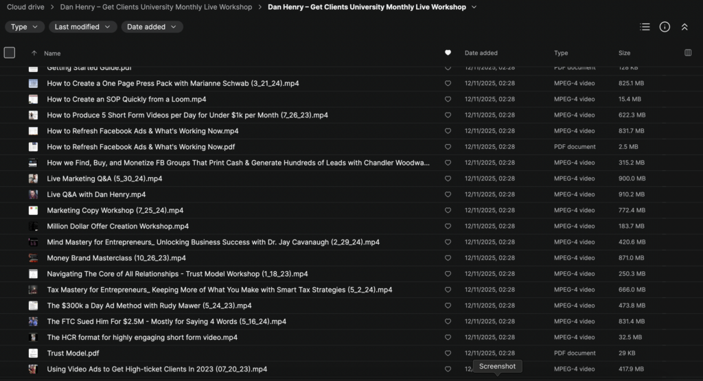 Dan Henry – Get Clients University Monthly Live Workshop