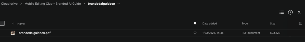 Mobile Editing Club – Branded AI Guide