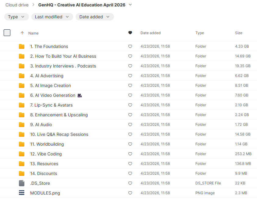 GenHQ – Creative AI Education - April 2026 Update