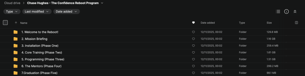 Chase Hughes – The Confidence Reboot Program