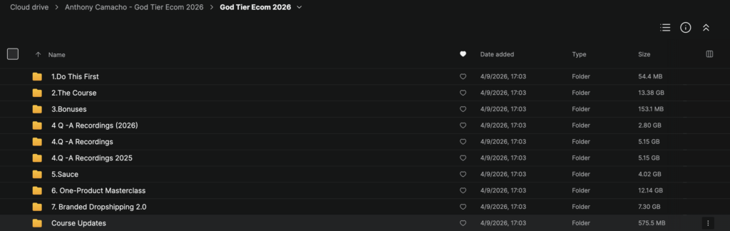 Anthony Camacho – God Tier Ecom 2026