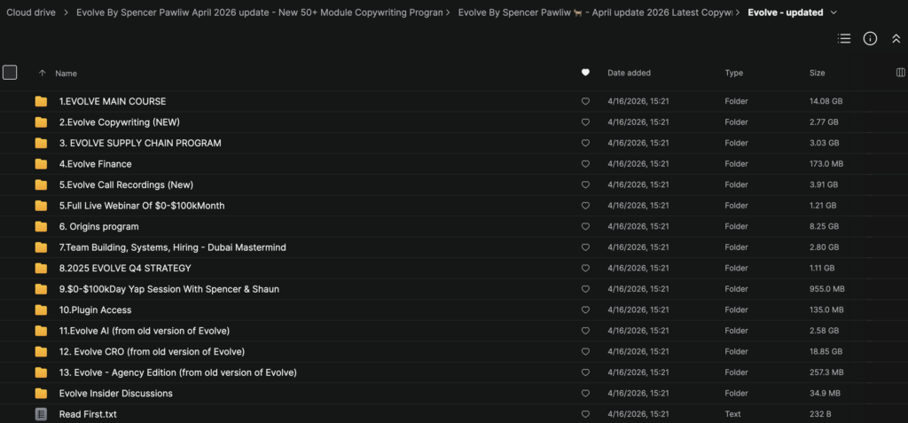 Spencer Pawliw – Evolve (April 2026)