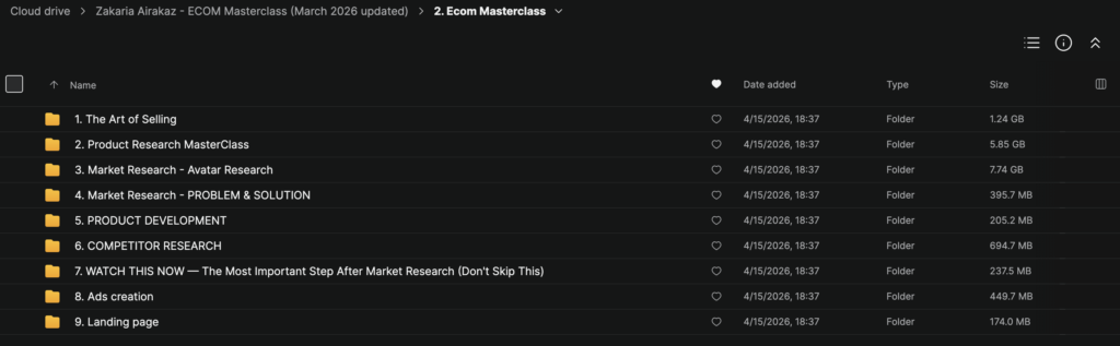 Zakaria Airakaz – ECOM Masterclass (March 2026 Updated)