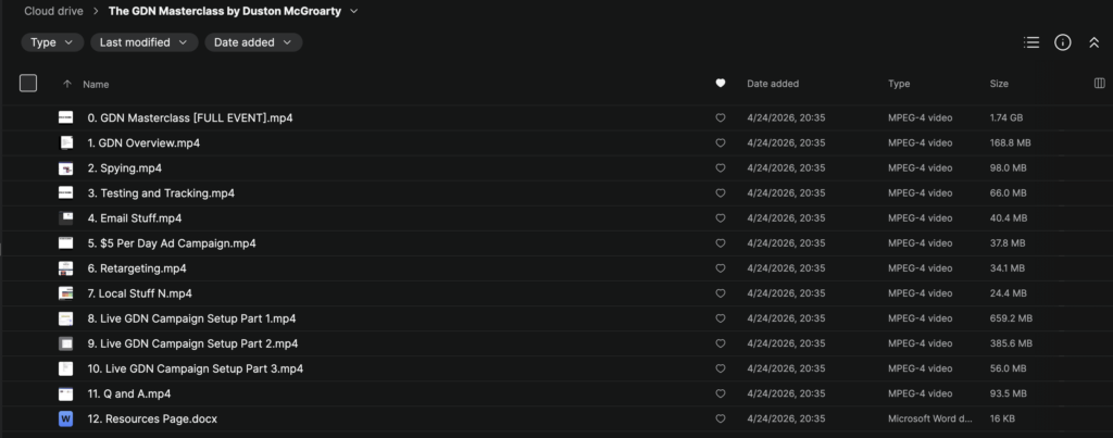 The GDN Masterclass by Duston McGroarty